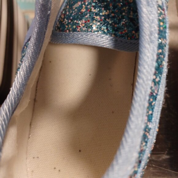 Off We Go® Blue & Silver GLITTER Slip-On Sneakers Walking Shoes - sz 8.5 (41) - Picture 9 of 10
